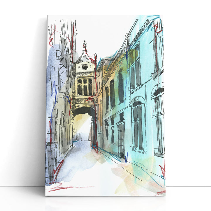 European Street Sketch II - Canvas Print Wall Art