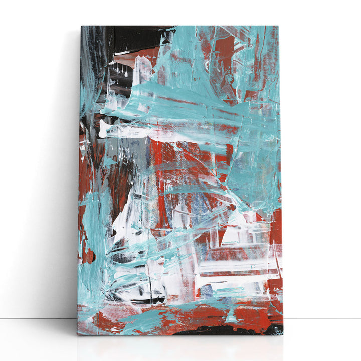 Modern Abstract Art – expressive blue and brown watercolor strokes