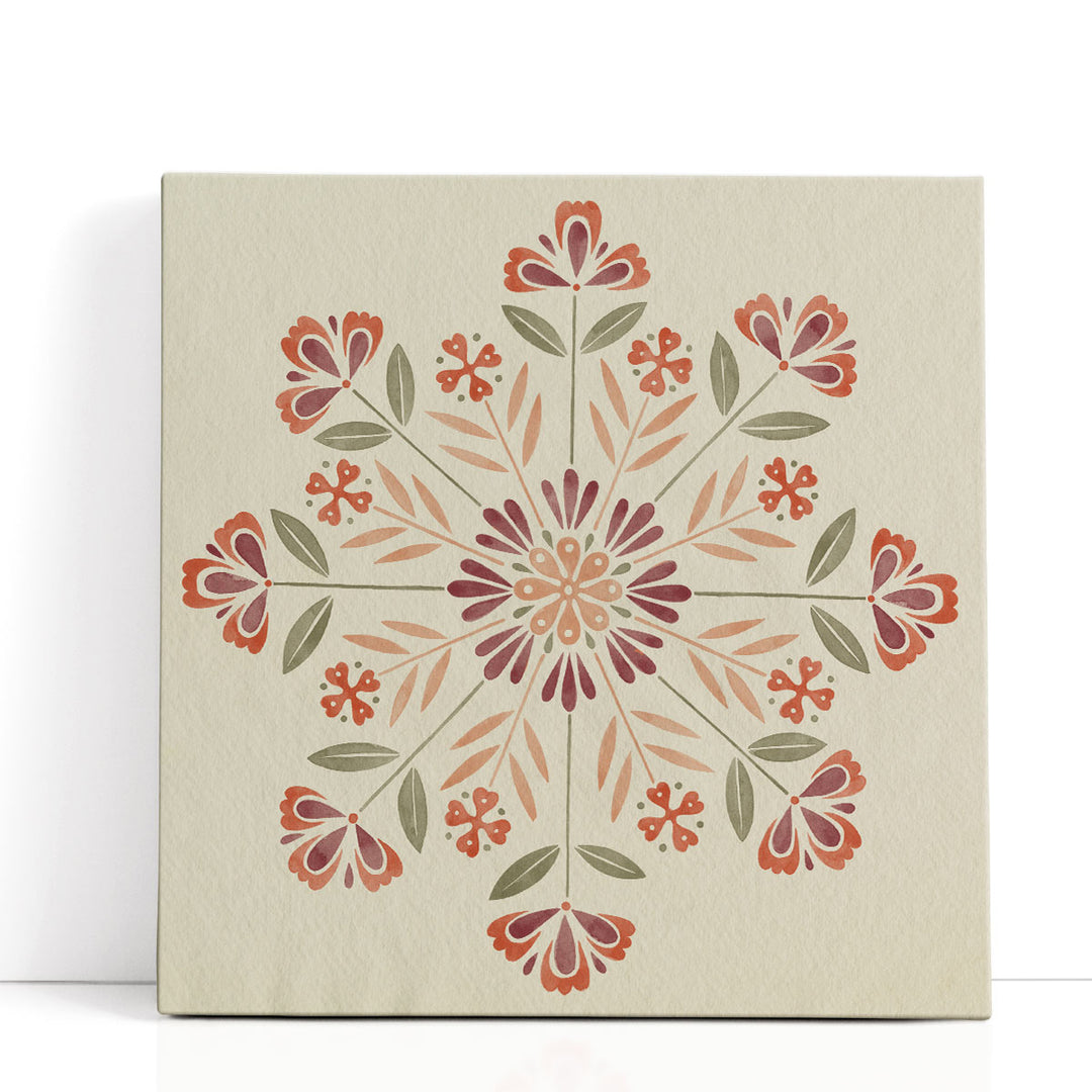 Folk Snowflakes I - Canvas Print Wall Art