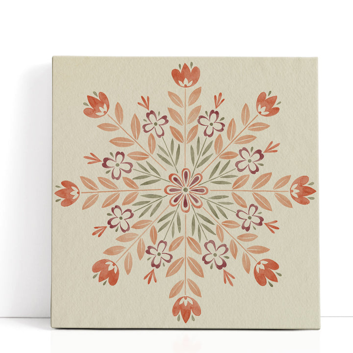 Folk Snowflakes II - Canvas Print Wall Art