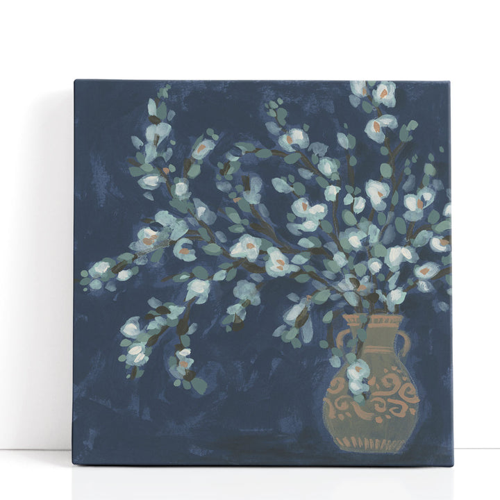 Midnight Indigo Blooms I - Canvas Print Wall Art