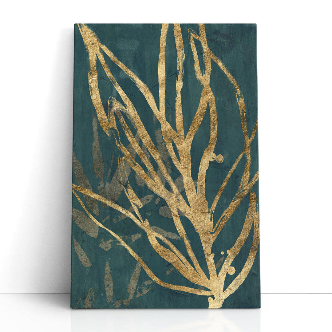 Burnished Jungle Leaves II - Canvas Print Wall Art