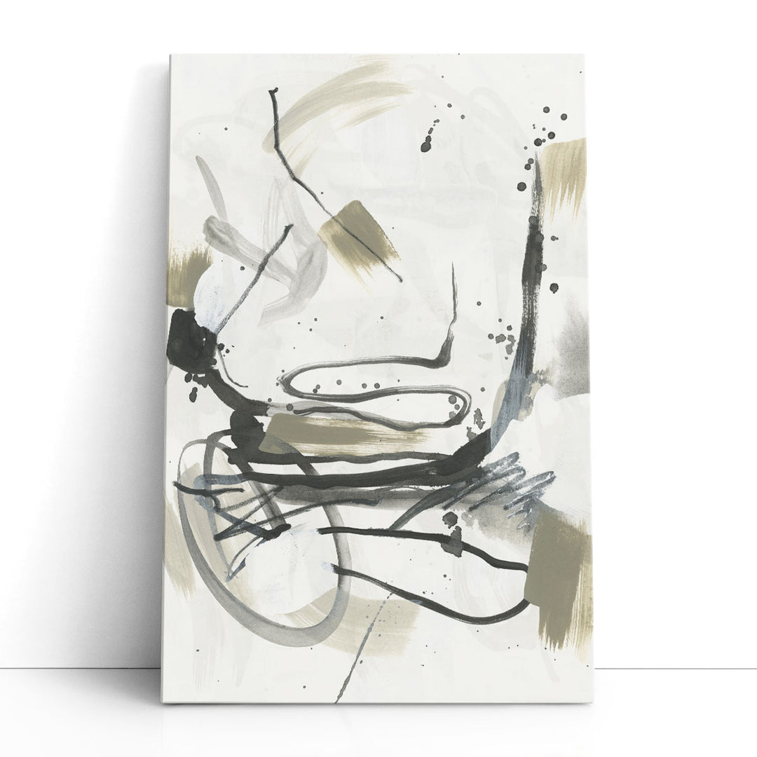 Serpentine Alphabet I Black and White - Canvas Print Wall Art