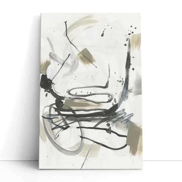 Serpentine Alphabet I Black and White - Canvas Print Wall Art