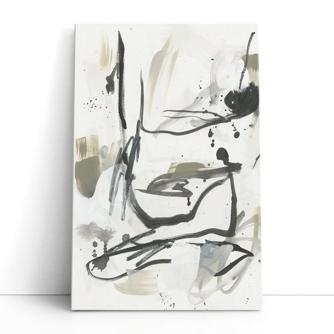 Serpentine Alphabet II Black and White - Canvas Print Wall Art
