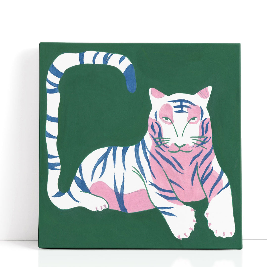 Graphic White Tiger II - Canvas Print Wall Art