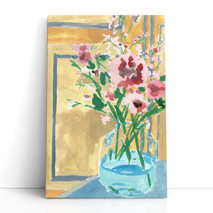 Flowers In Bottle I - Canvas Print Wall Art