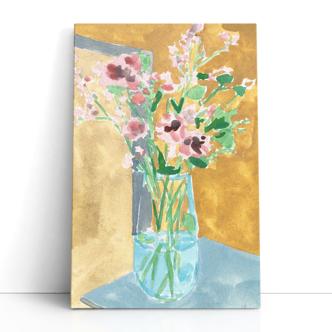 Flowers In Bottle II - Canvas Print Wall Art
