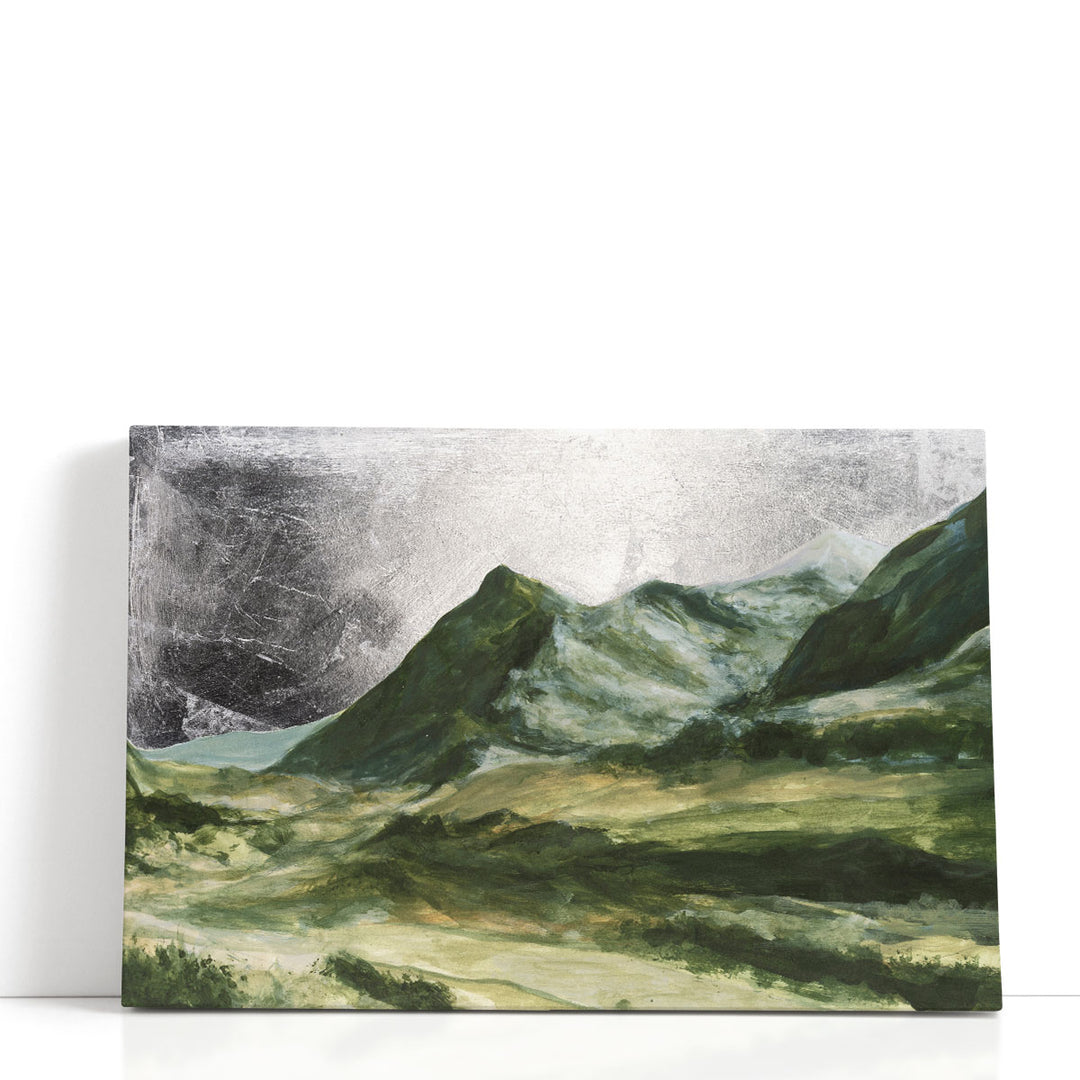 Silver wall decor with mountain design