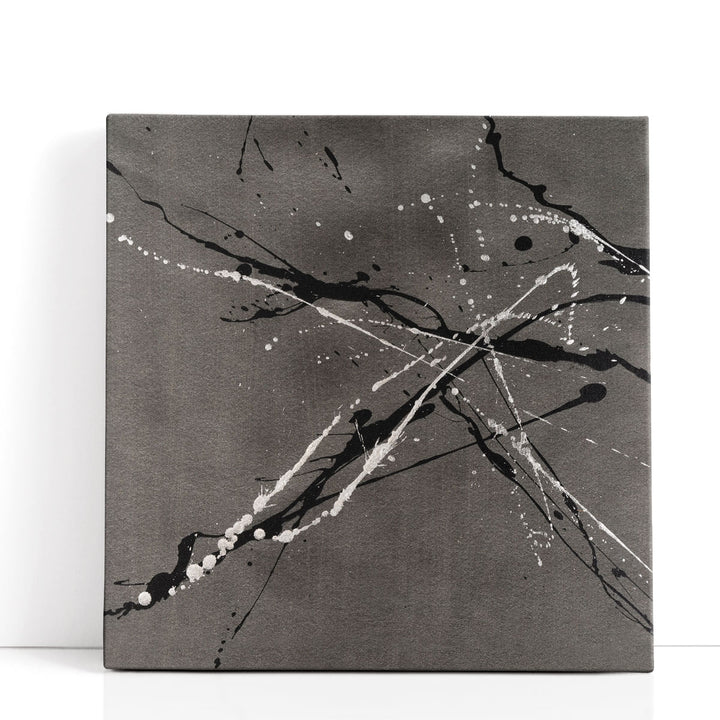 Grey abstract art with minimal black texture