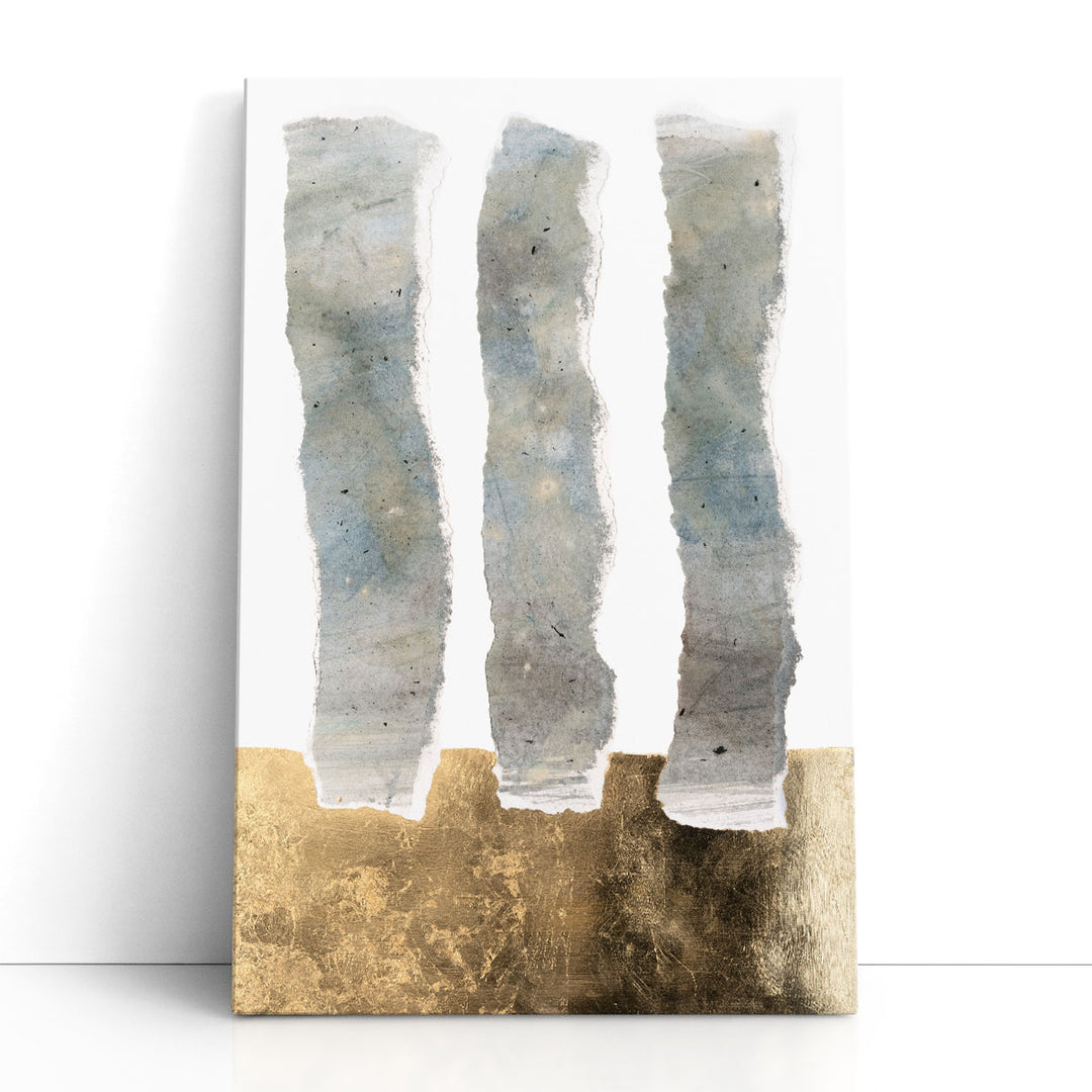 Grey abstract pillars on textured canvas