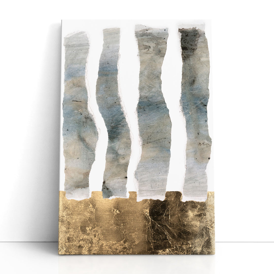 Grey abstract pillars on white canvas