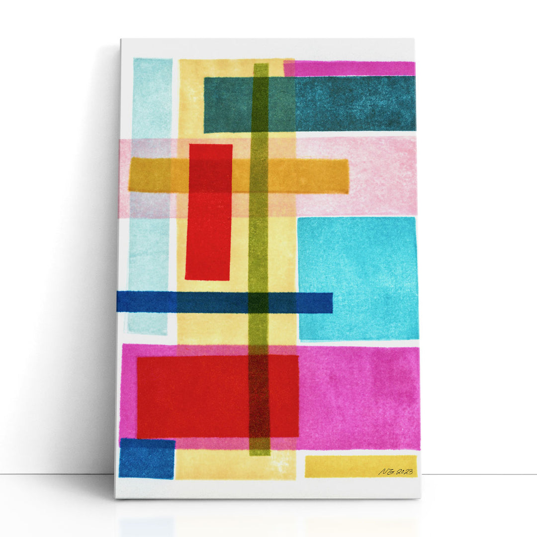 Colorful Abstract Wall Art – vibrant geometric shapes on white