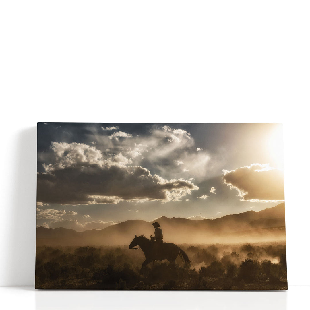 Cowboy By Day and Night I - Canvas Print Wall Art