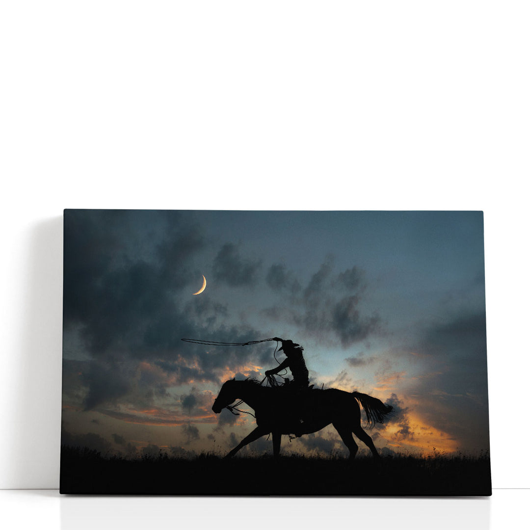Cowboy By Day and Night II - Canvas Print Wall Art
