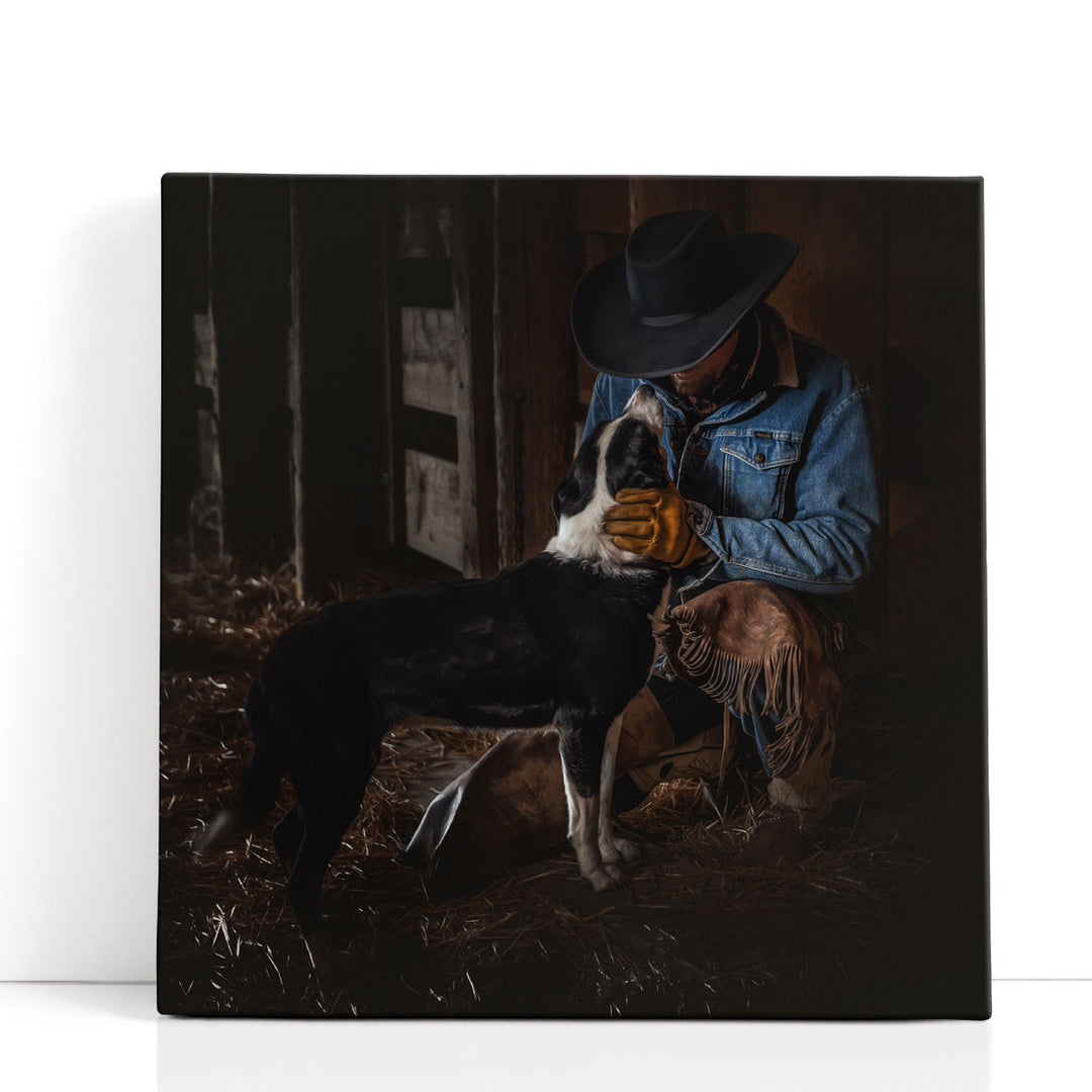 Cowboy's Devotion - Canvas Print Wall Art