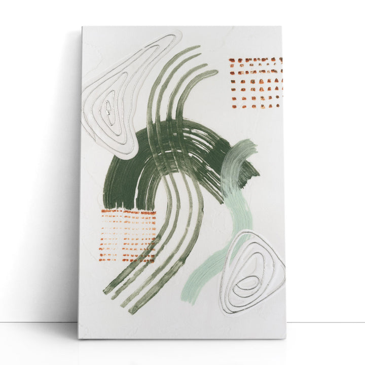 Jade Rhythm I Black and White - Canvas Print Wall Art