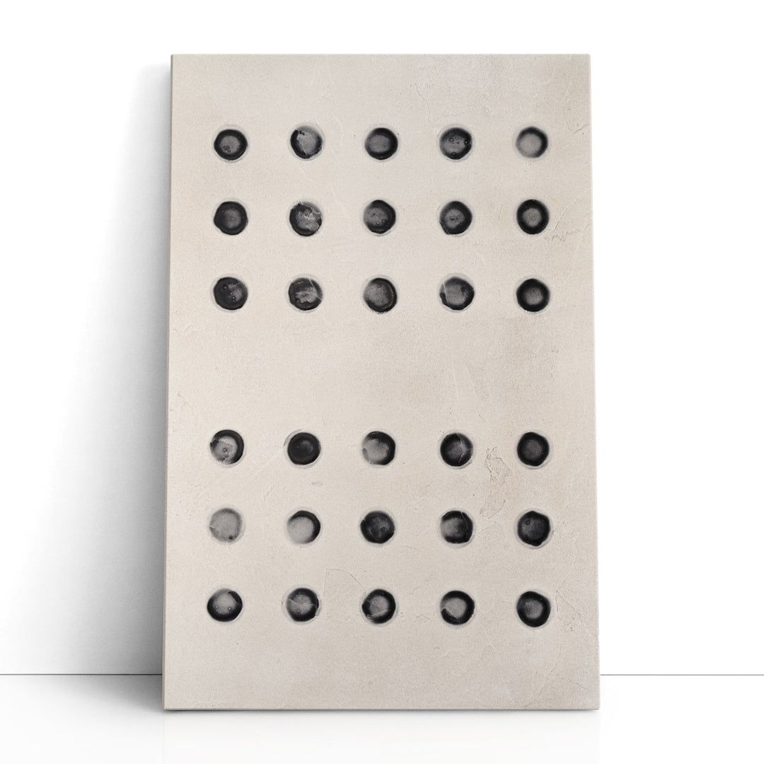 Textured Stipple II Black and White - Canvas Print Wall Art
