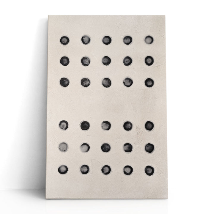 Textured Stipple II Black and White - Canvas Print Wall Art