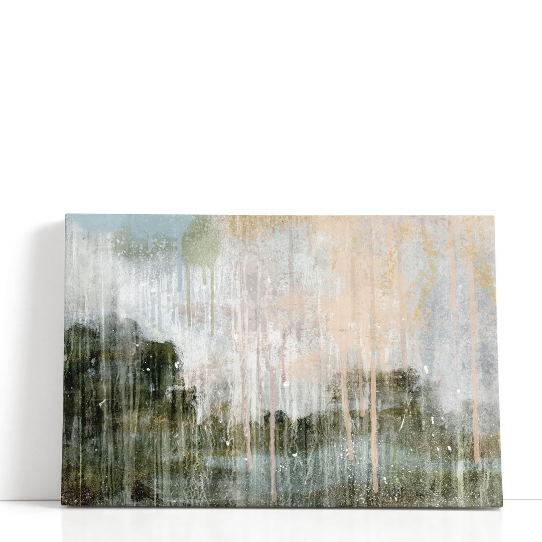 Neutral landscape wall art with abstract design
