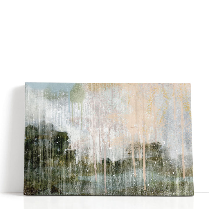 Neutral landscape wall art with abstract design