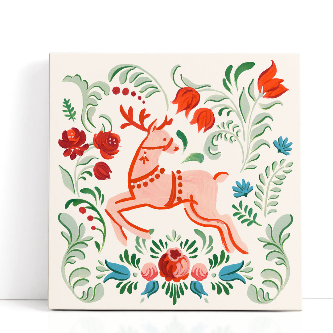 Folklore Reindeer II - Canvas Print Wall Art