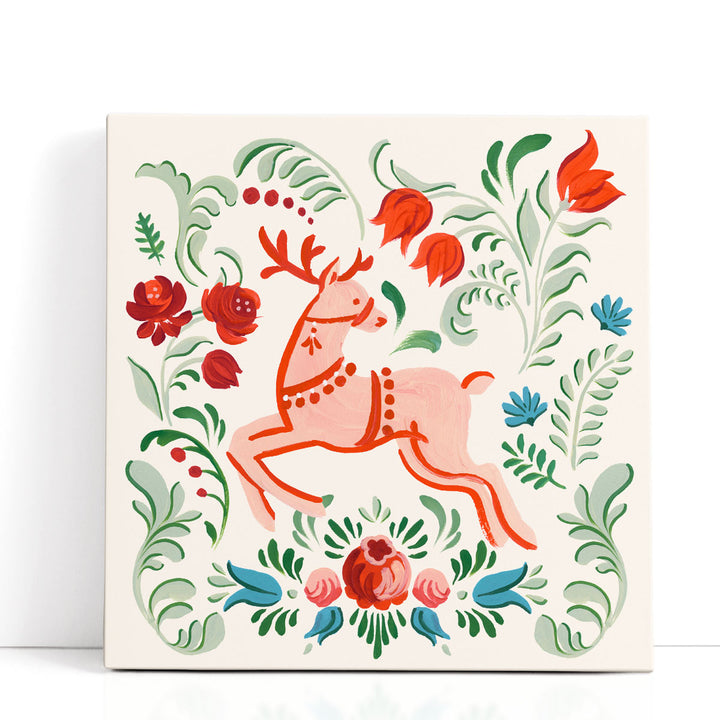 Folklore Reindeer II - Canvas Print Wall Art