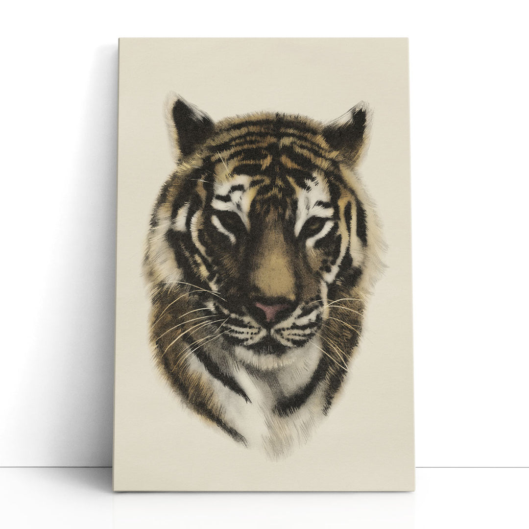 Antique Tiger Portrait I - Canvas Print Wall Art