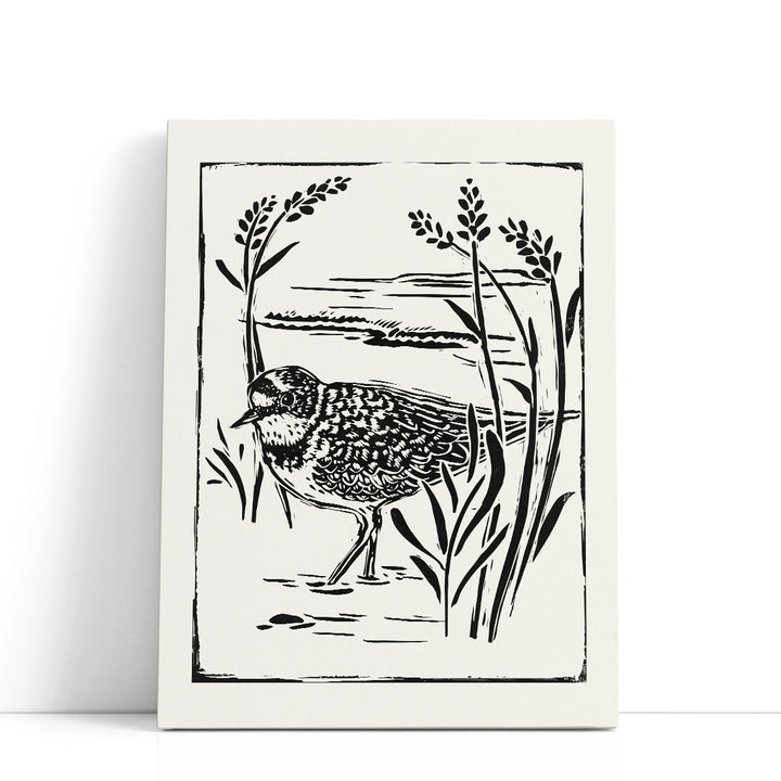 Linocut Style Seabird IV - Canvas Print Wall Art