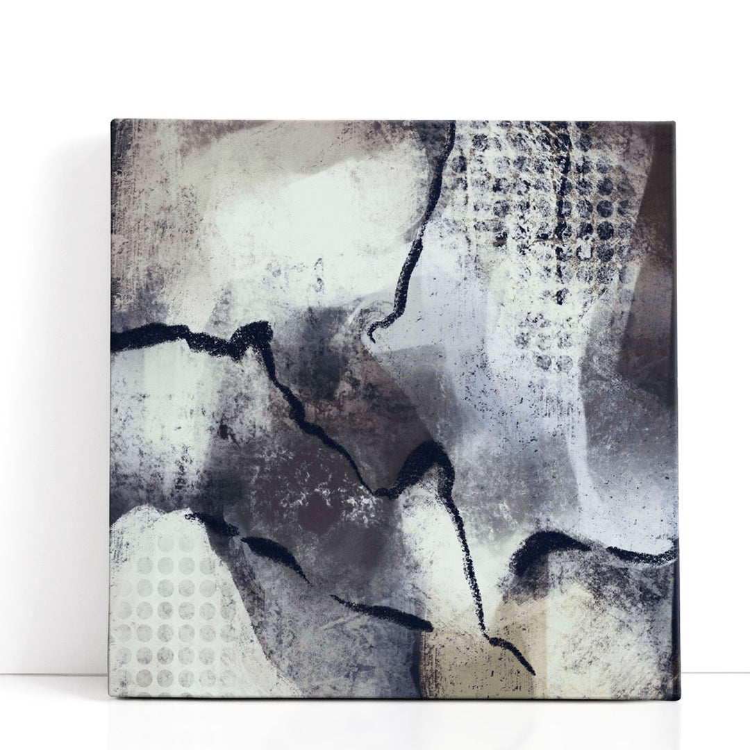 Neutral abstract art with gray brushstrokes