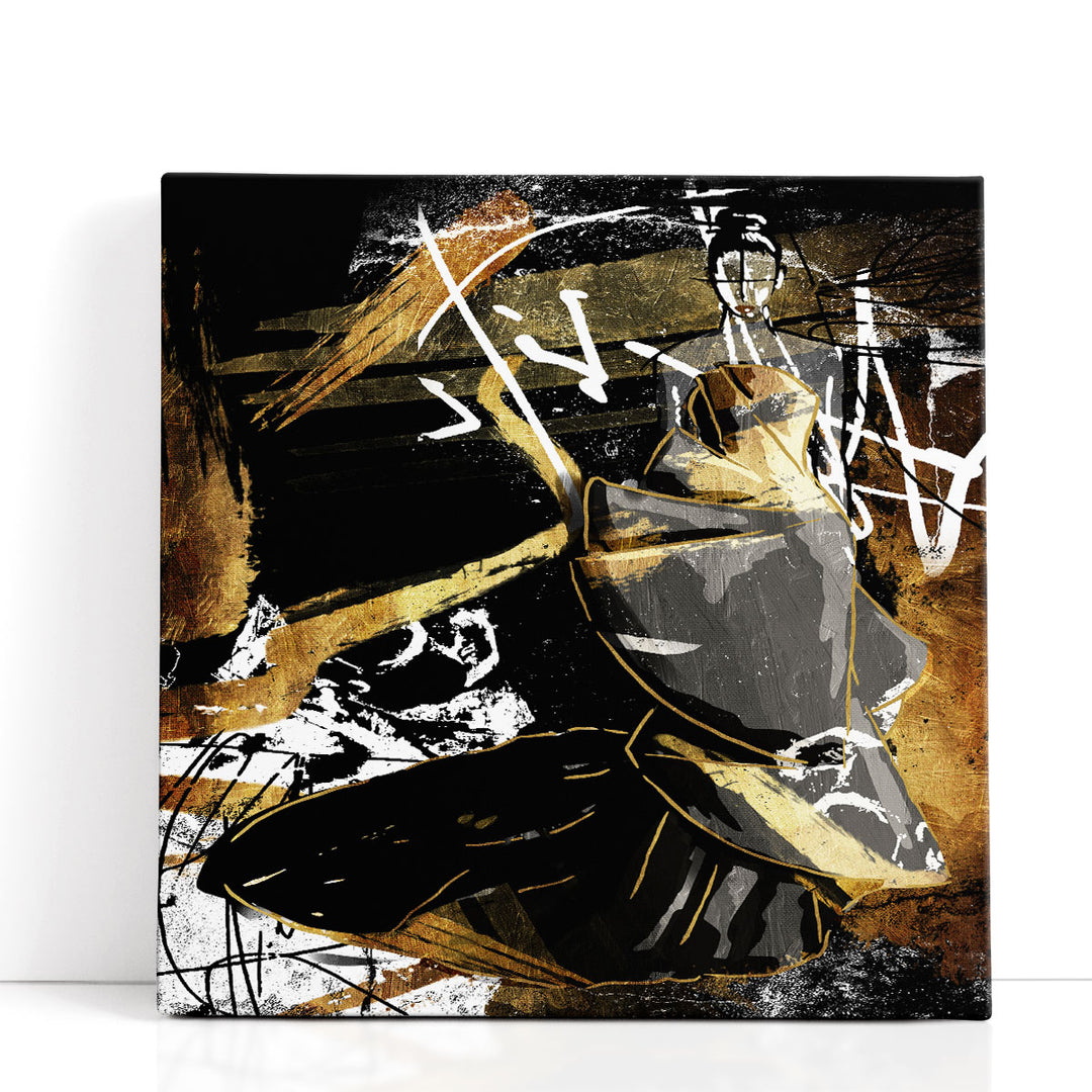 Black and gold wall decor sleek abstract