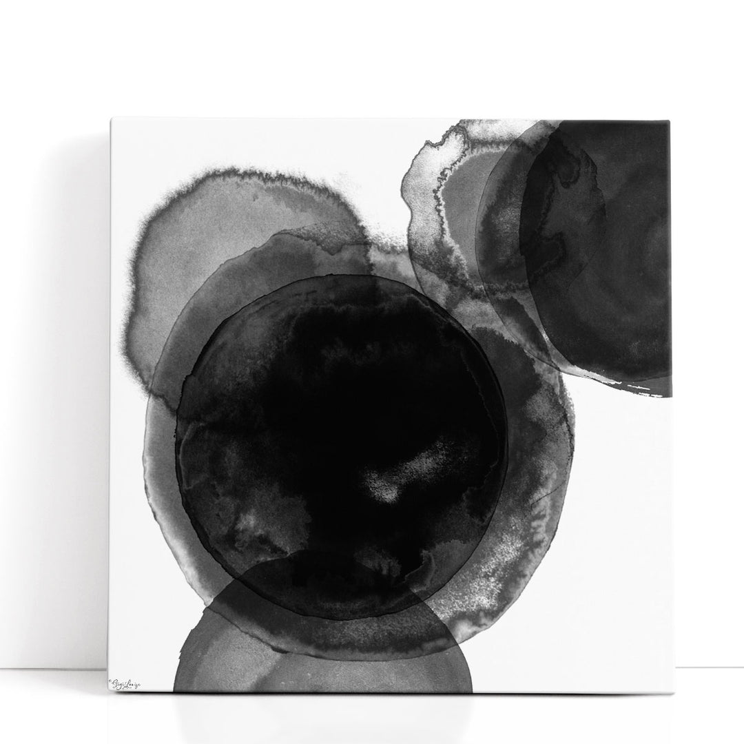 Black Circle Abstract 2 - Canvas Print Wall Art