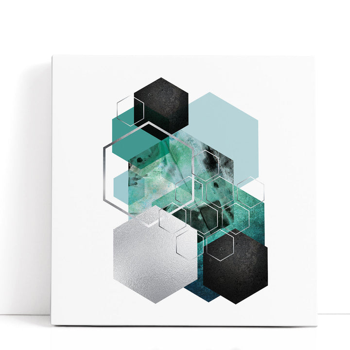 Geo Teal 3 - Canvas Print Wall Art