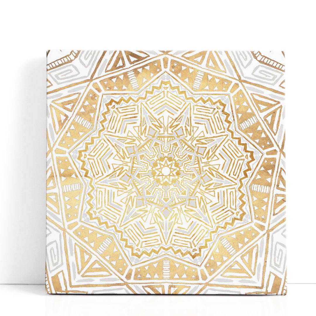 Gold Silver Mandala - Canvas Print Wall Art