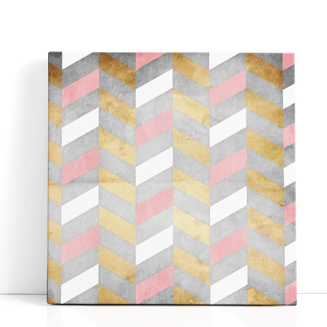Gold Silver Pink Pattern - Canvas Print Wall Art
