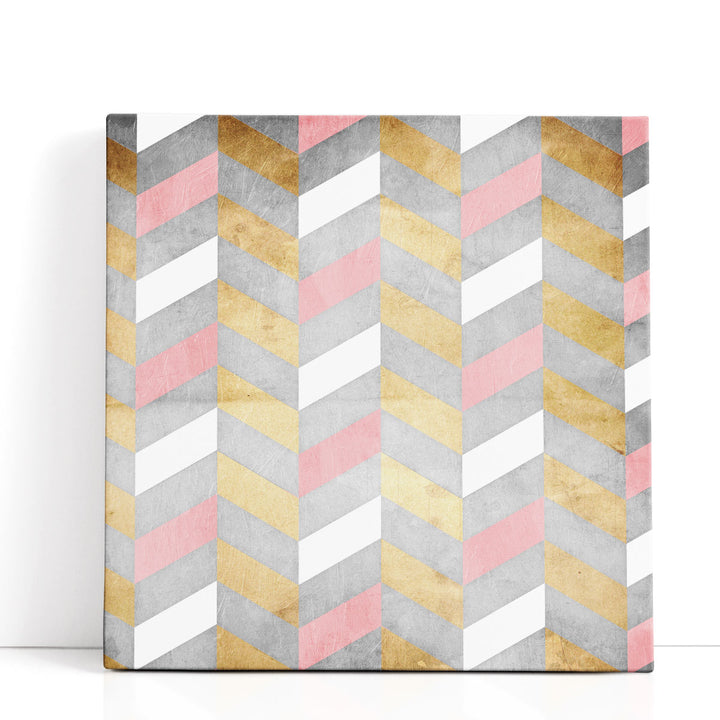 Gold Silver Pink Pattern - Canvas Print Wall Art