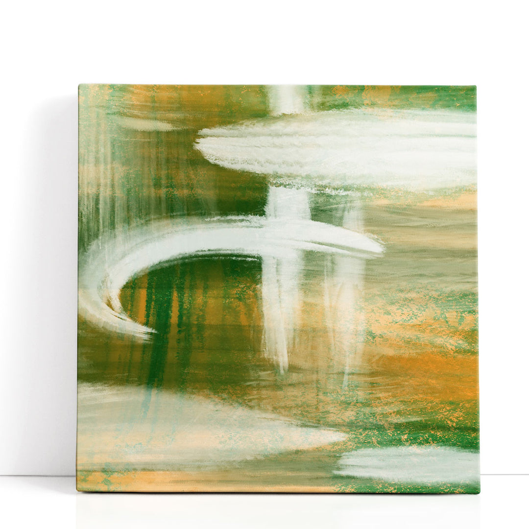 White abstract artwork with layered brush strokes