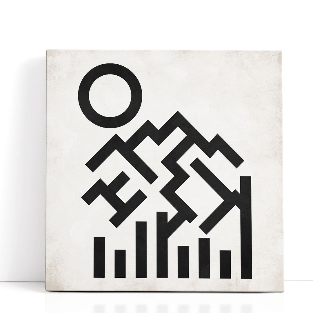 Mountain Sky Black and White - Canvas Print Wall Art