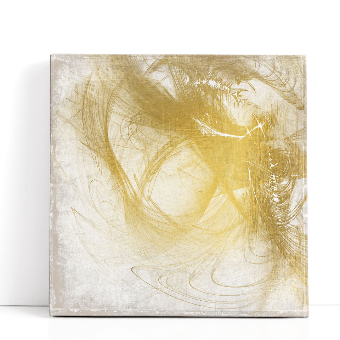 Gold abstract wall art with neutral base