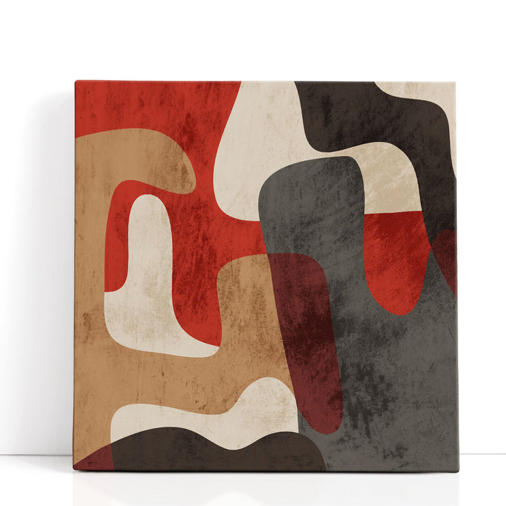 Grey abstract painting with warm tones