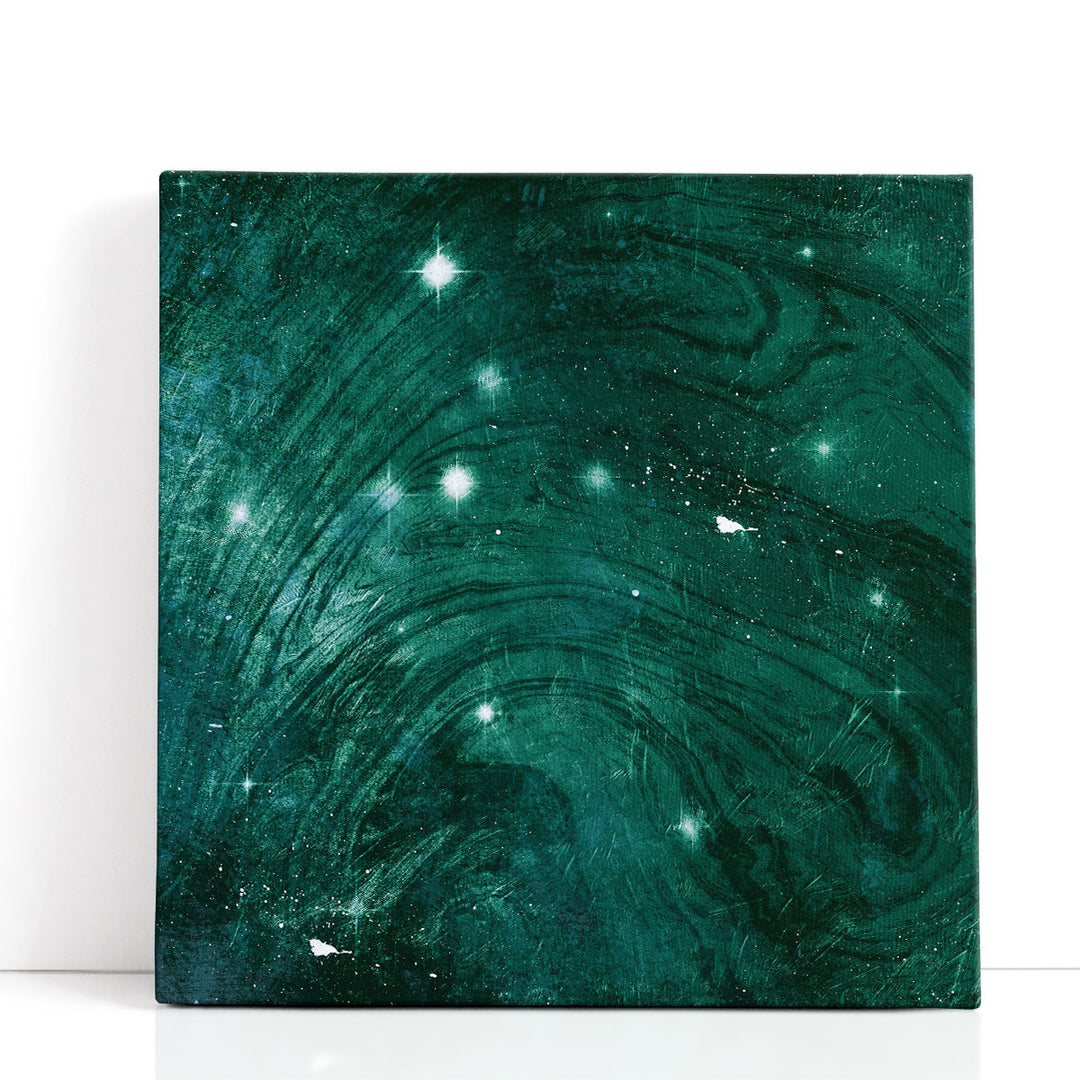 Green abstract wall art in emerald hues