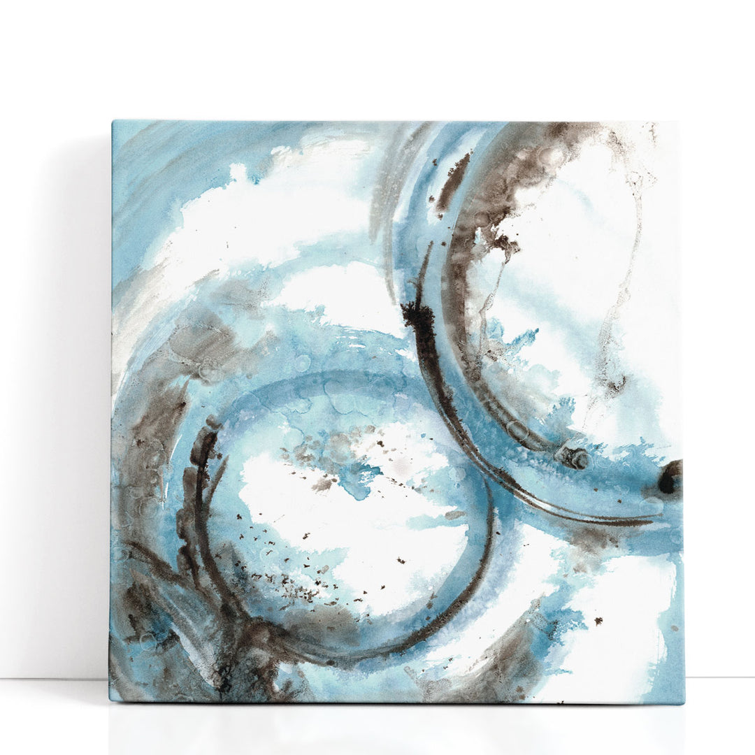 white abstract art bold blue wash