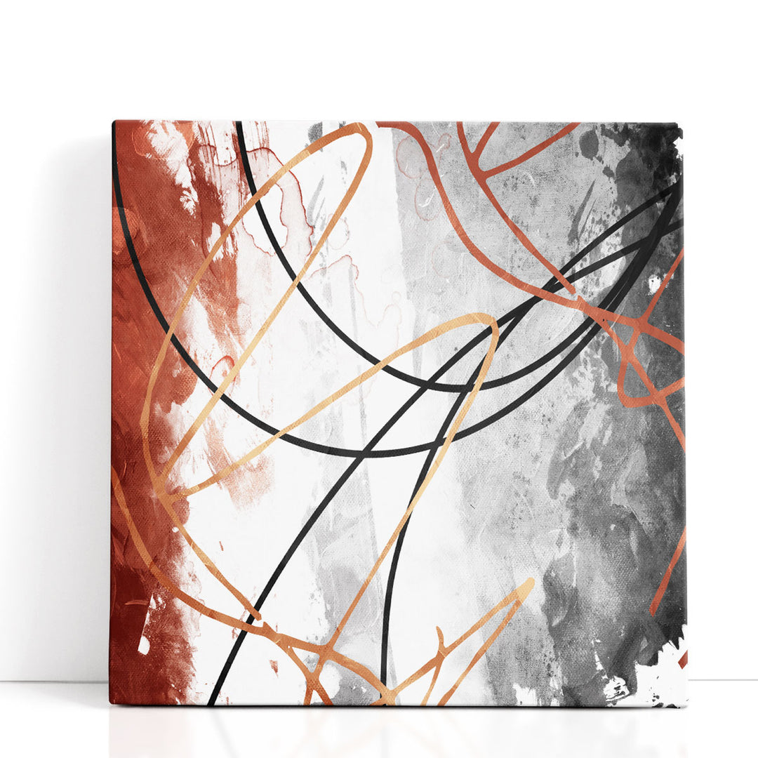 Black and brown abstract canvas painting modern design
