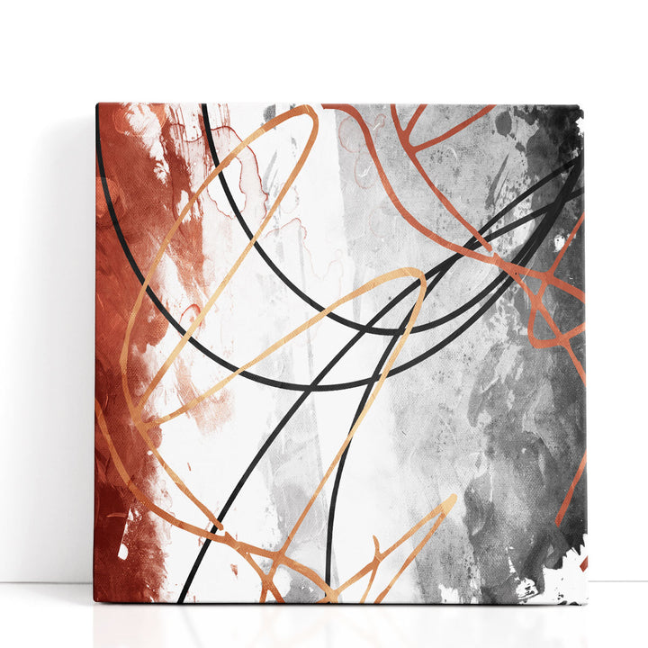Black and brown abstract canvas painting modern design