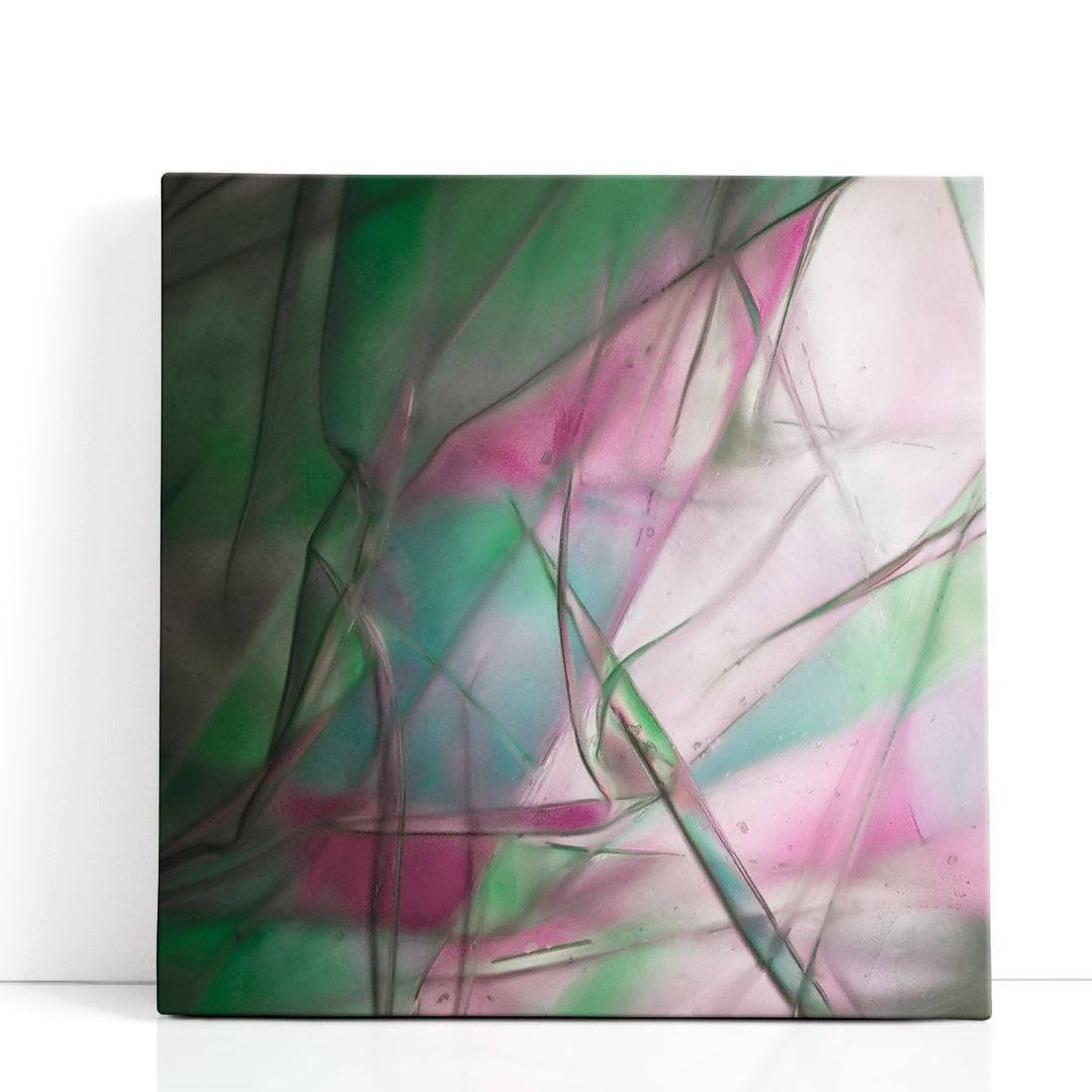 Green abstract wall art with neutral tones