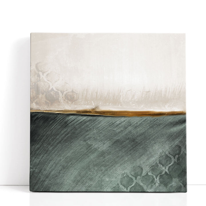 Sage green wall art with soft abstract strokes