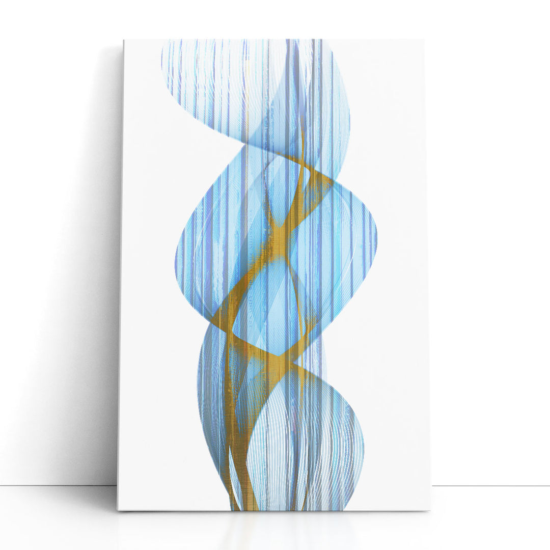Blue white abstract canvas art modern design