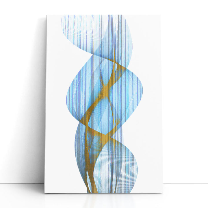 Blue white abstract canvas art modern design