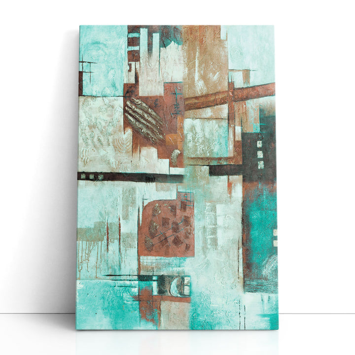 Textured canvas prints layered puzzle pattern
