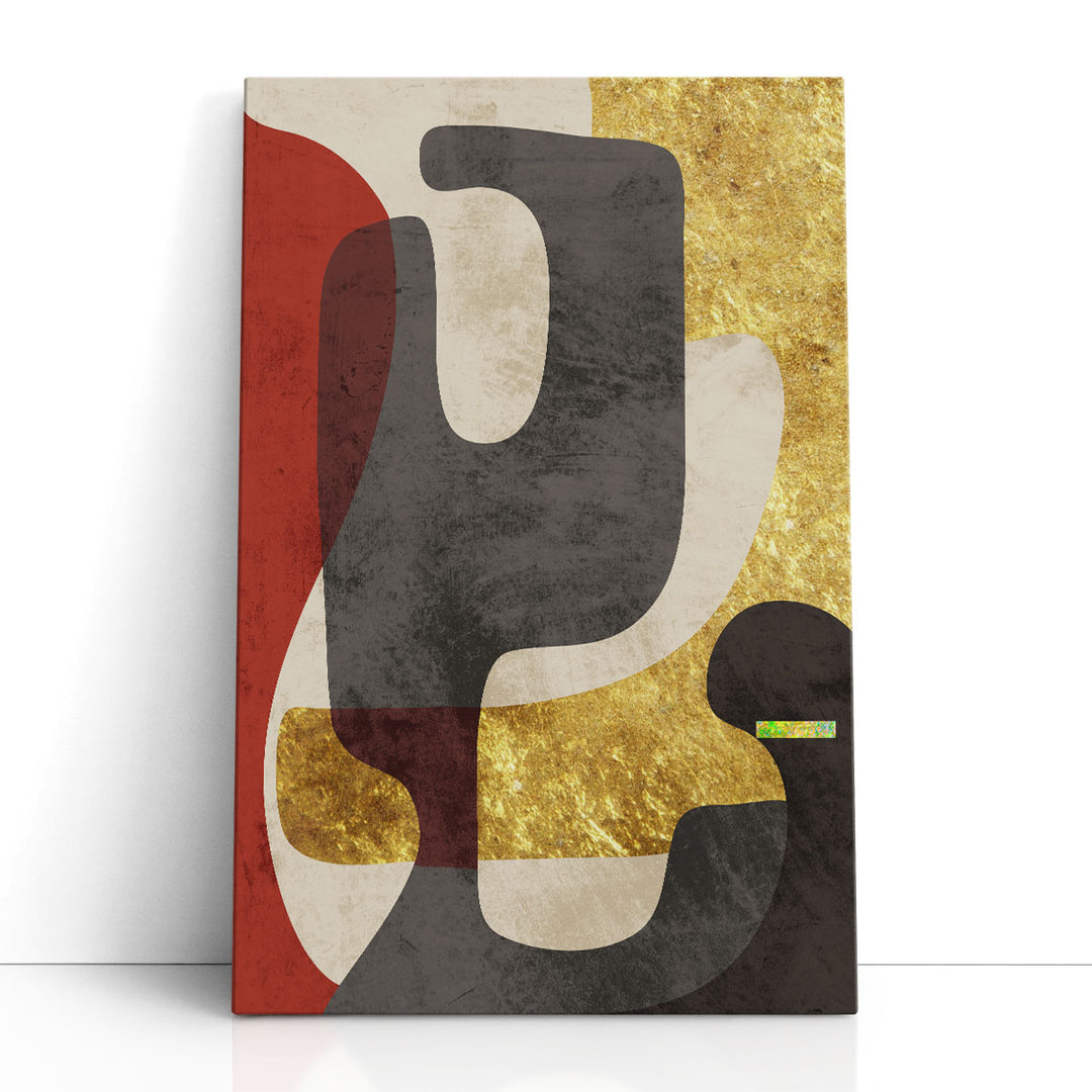 Dynamic Framed Abstract Wall Art bold red curves